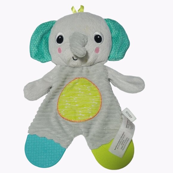 Bright Starts Elephant Teether 9 inch Plush Crinkles Lovey Soother Baby Toy - Picture 1 of 4